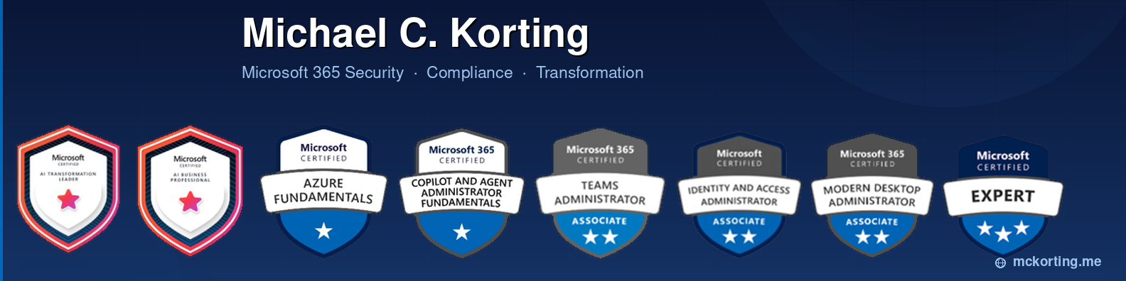 Microsoft certification badges banner